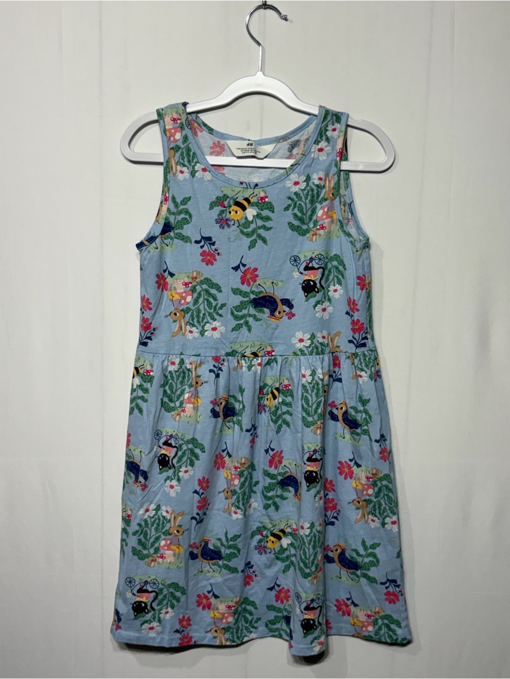 H&M Kid’s Blue Floral & Animal Print Sleeveless Dress